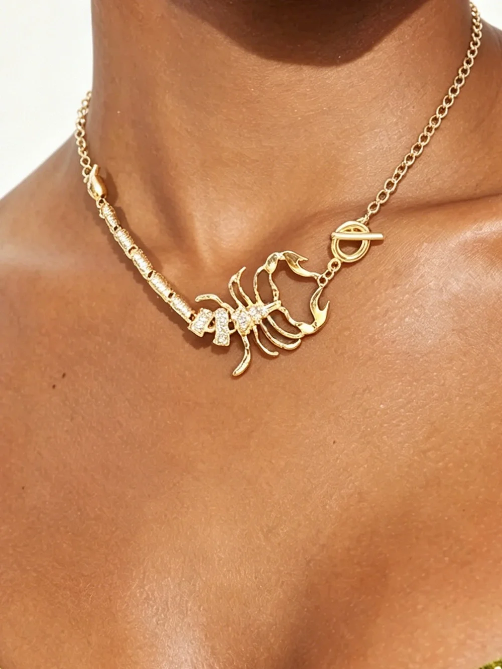 Anthropologie Gold Scorpion Pendant Necklace